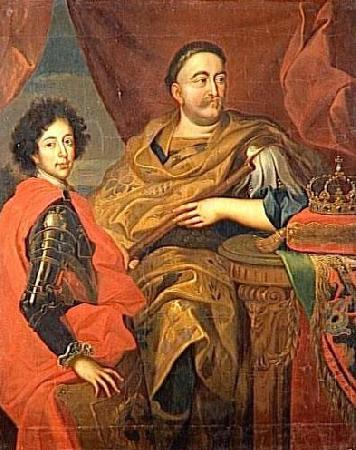 Jan Tricius Portrait of John III Sobieski with his son Norge oil painting art